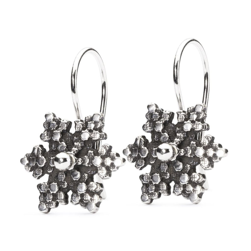 Snow Star Earrings with Silver Earring Hooks