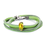 Summer Straws Leather Bracelet, Green