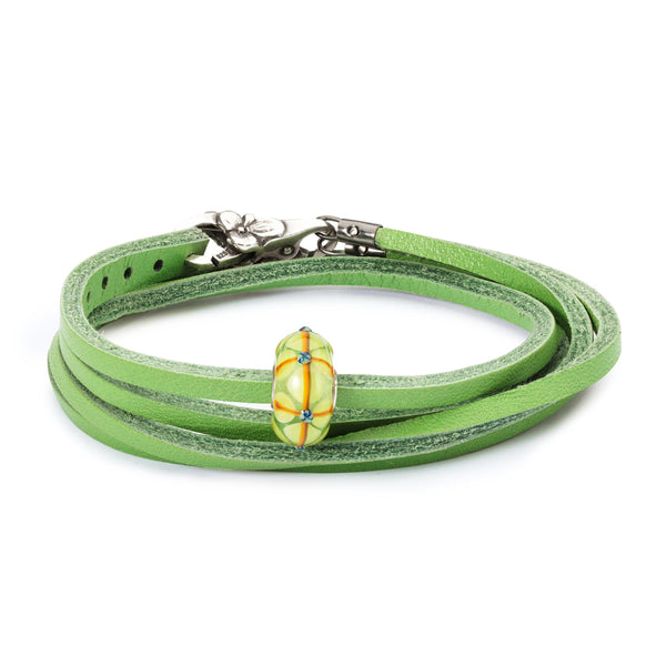 Summer Bushes Leather Bracelet, Green