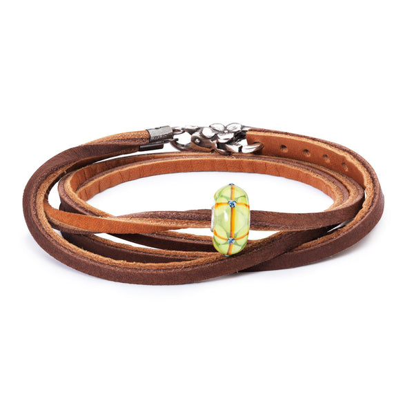 Summer Bushes Leather Bracelet, Light/Dark Brown