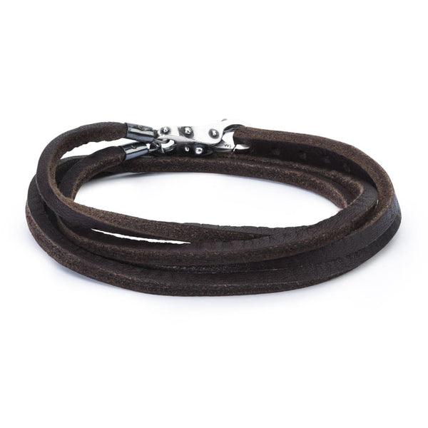 Leather Bracelet Brown with Sterling Silver Lock of Wisdom