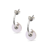 Rose Quartz Earrings with Silver Hooks with Twirl