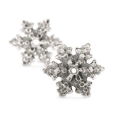 Snow Star Earrings with Silver Earring Hooks