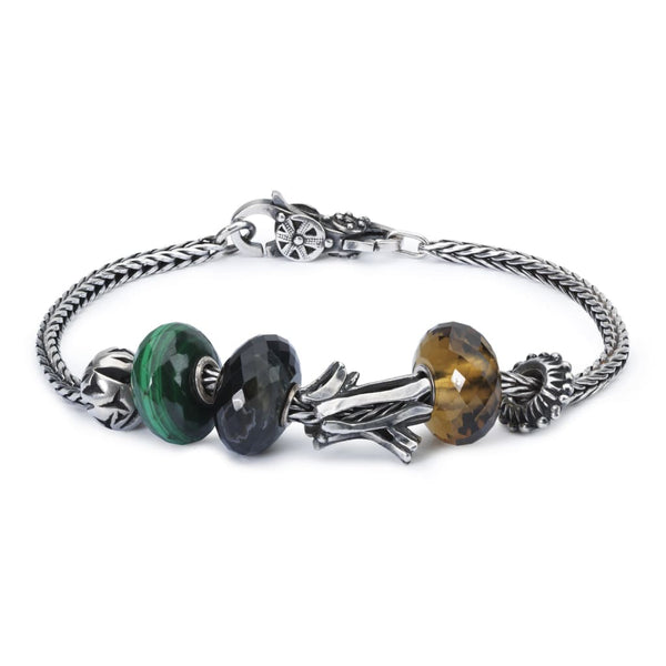 Sterling Silver Bracelet with Gemstones and Sterling Silver Beads and Clasp