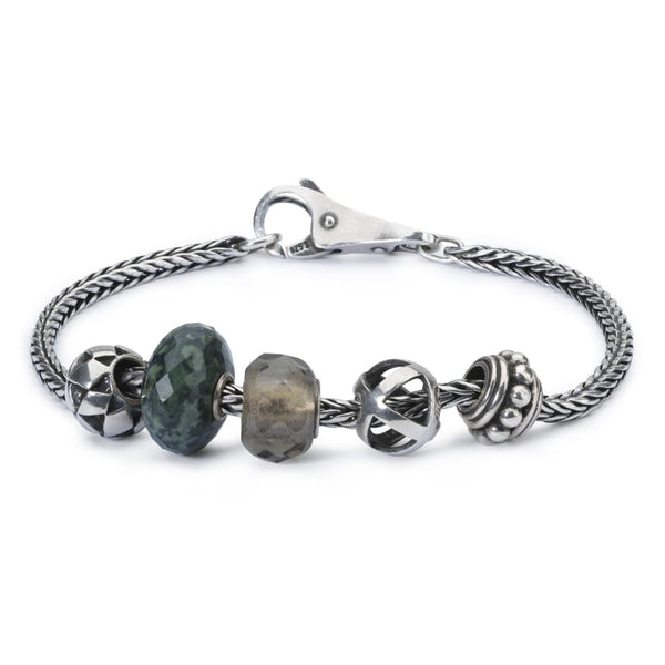 Sterling Silver Bracelet with Gemstones, Glass and Sterling Silver Beads