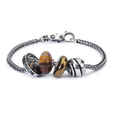 Sterling Silver Bracelet with Gemstones, Sterling Silver Beads and Lock of Wisdom