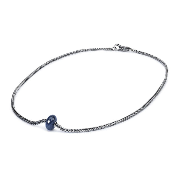 Sterling Silver Necklace with Sapphire Bead and Sterling Silver Clasp