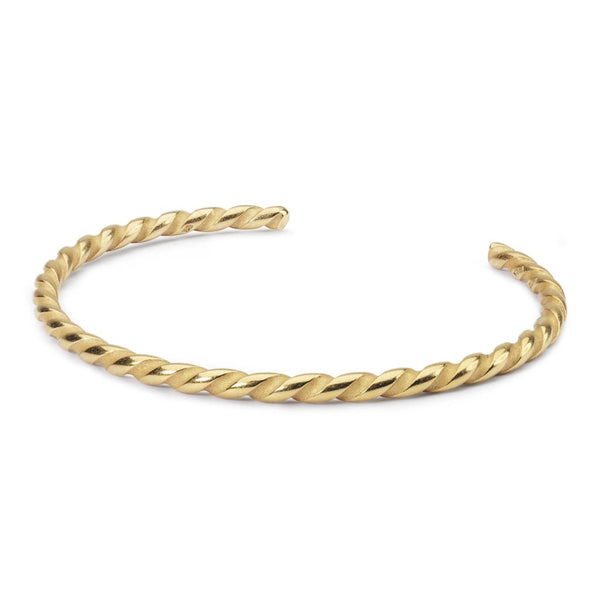 Twisted Gold Plated Bangle with 2 x Silver Spacers