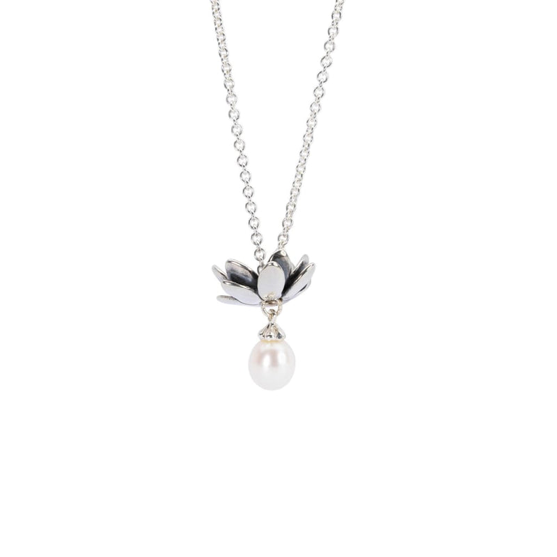 Fantasy Necklace With White Pearl Polished Silver - 70 - 