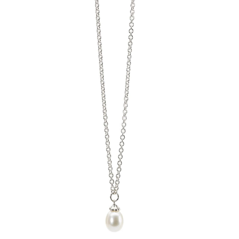 Fantasy Necklace With White Pearl Polished Silver - Fantasy