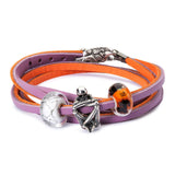 Leather Bracelet Pumpkin/Grape - Bracelet